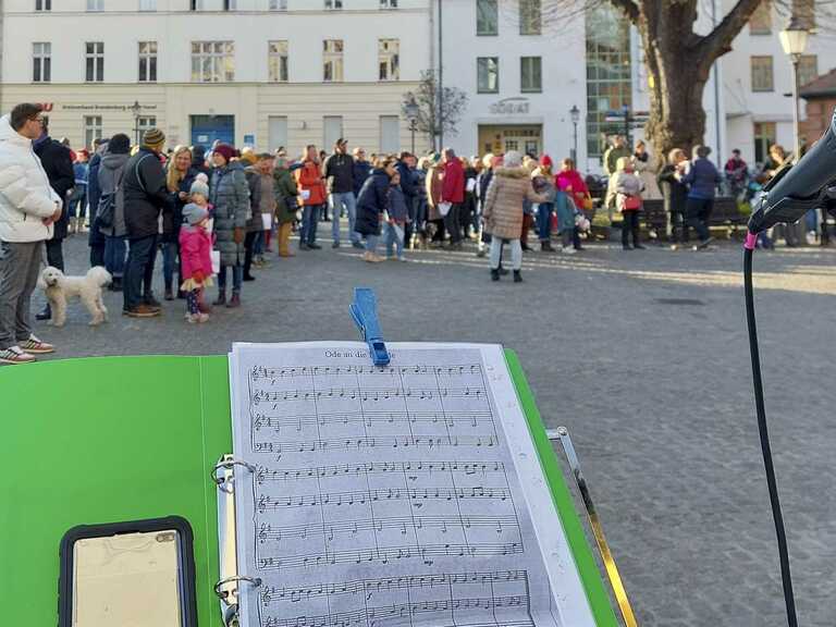 Flashmob „Ode an die Freude“ am Brandenburger Rathaus