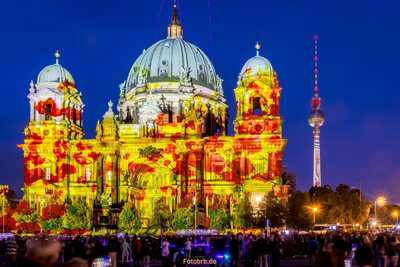 Berliner Dom beim 19. Festival of Lights in Berlin: „Cours of Life”