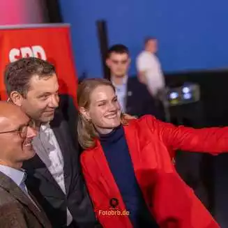 OB-Kandidat Daniel Keip, Klingbeil und Sonja Eichwede