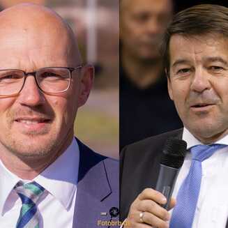 Kandidaten zur OB-Wahl Daniel Keip und Steffen Scheller