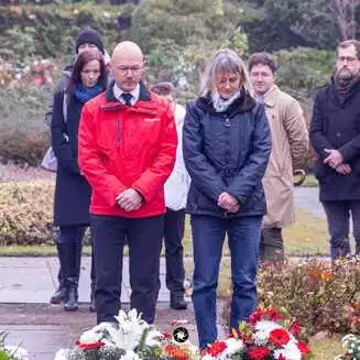 SPD-Fraktionschef Daniel Keip und Landtagsabgeordnete Britta Kornmesser (SPD)