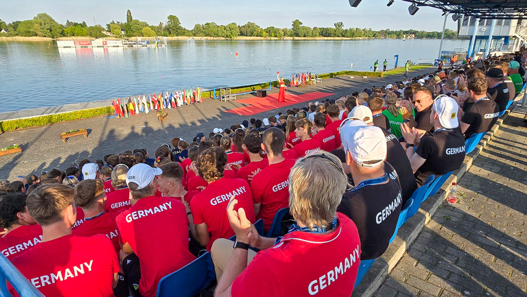 Das deutsche Team bei der Eröffnungsfeier. © Stadt Brandenburg an der Havel / Th. Messerschmidt