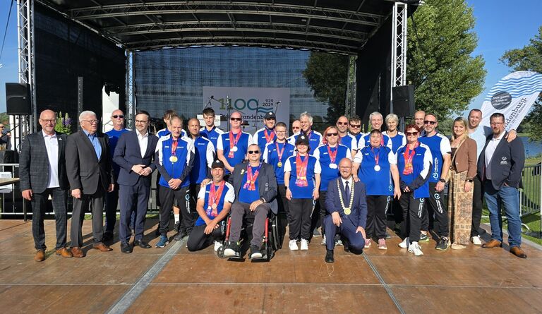 Die großteils sehr erfolgreichen Lebenshilfe-Athleten der Special Olympics in Saarbrücken wurden gebührend gefeiert. © Stadt Brandenburg an der Havel / Th. Messerschmidt