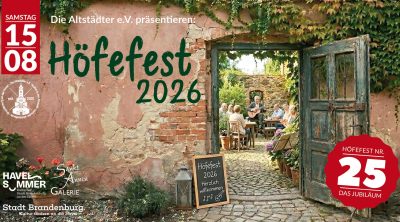 25. Höfefest 2026 in Brandenburg an der Havel Flyer: Die Altstädter