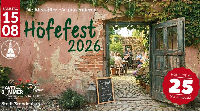 25. Höfefest 2026 in Brandenburg an der Havel Flyer: Die Altstädter