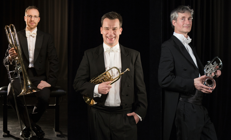 Sören Fries (Posaune), Martin Sander (Trompete) und Frank Tietze (Trompete) zählen zu den mitreis(s)enden Musikern. Einzelfotos: Juliane Menzel