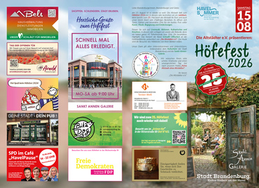 Programm Höfefest 2026 Flyer: Die Altstädter
