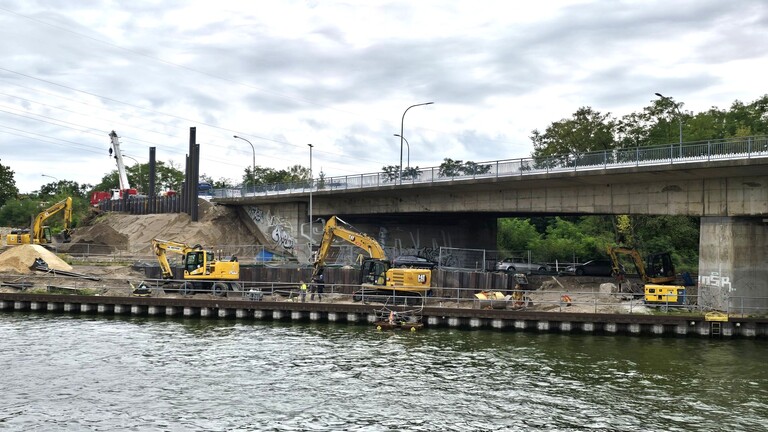 Die Quenzbrücke – eine Großbaustelle. © Stadt Brandenburg an der Havel / Th. Messerschmidt