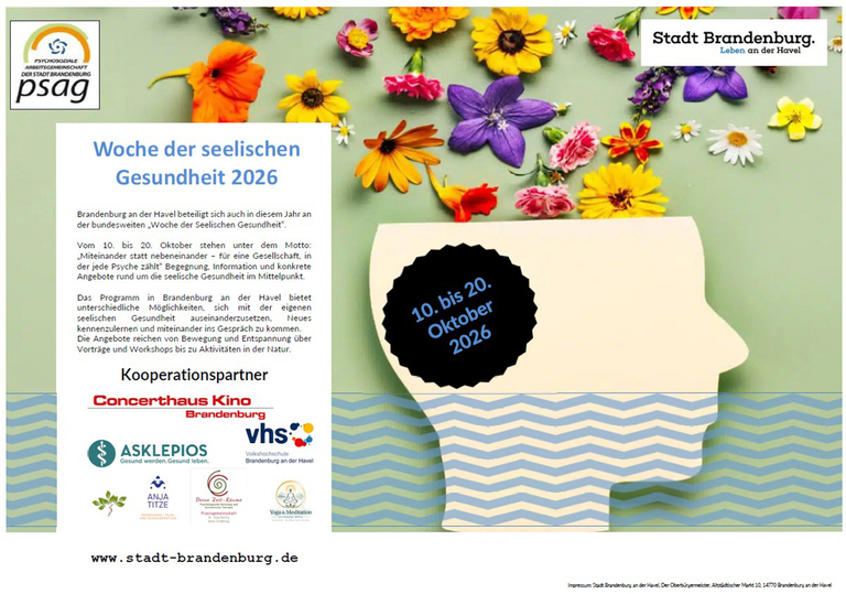 Plakat zur Woche der seelischen Gesundheit Grafik: Stadt Brandenburg