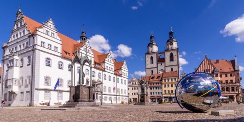 Lutherstadt Wittenberg mit Blick zur Stadtkirche St. Marien